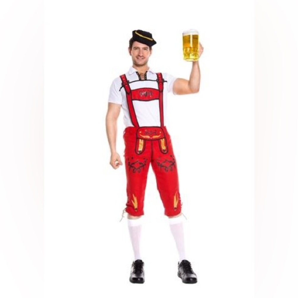 Music Legs Bavarian German Beer Man Halloween Costume Cosplay NWT